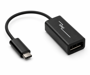 Adattatore da USB tipo C a DisplayPort, 4k a 60 Hz, USB 3.1, da spina USB a presa DP, nero, scatola DINIC con foro europeo